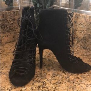 Kendall & Kylie Peep Toe Lace Up Heels